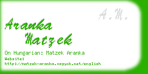aranka matzek business card